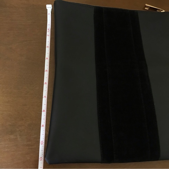 2/$15 Black Faux Leather Velvet Fold Over Clutch, Summer and Rose - Picture 3 of 7